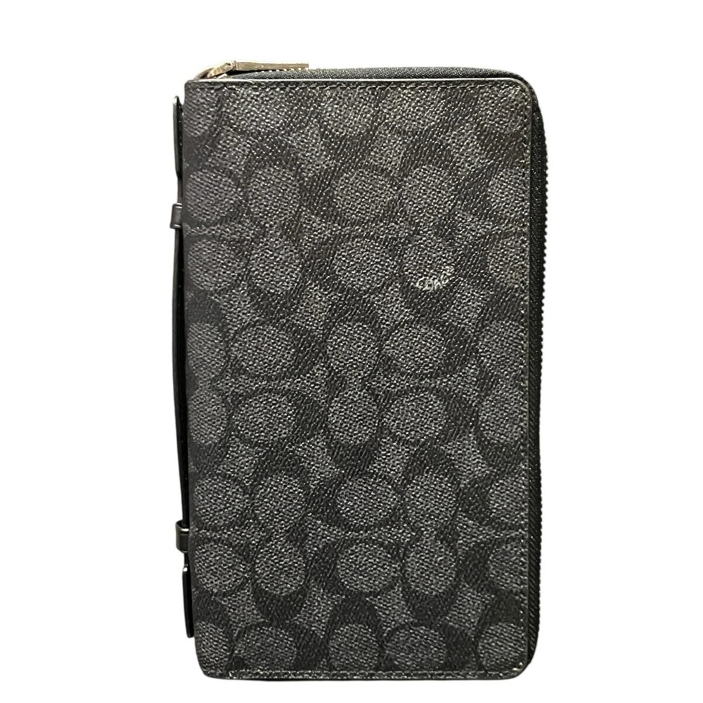 Coach Double Zip Travel Organizer Long Wallet, Signature PVC, 93430